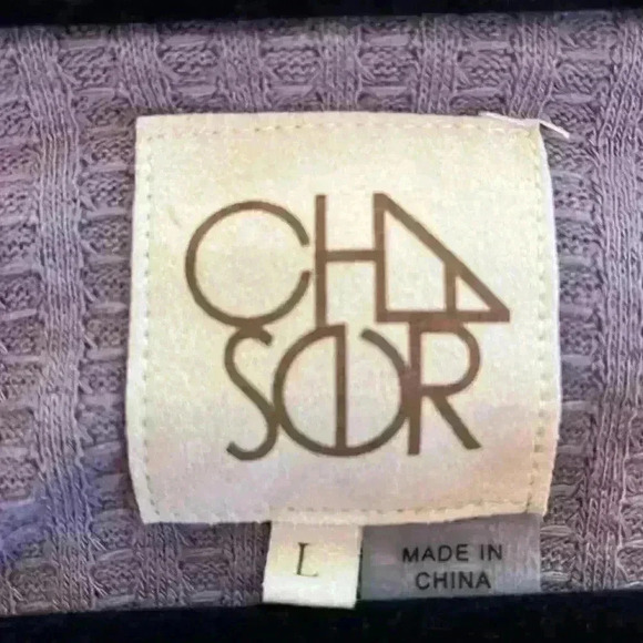 Chaser Womens Purple Waffle Thermal Knit Shirt Long Sleeve Size L Button Detail - Picture 5 of 6